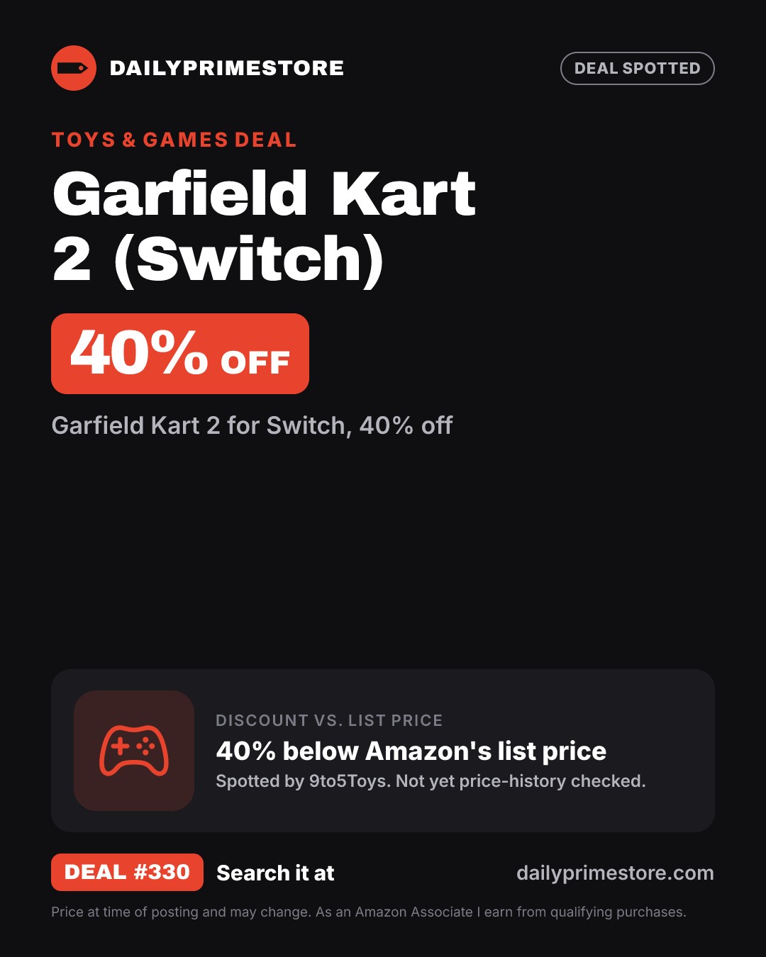 40% off: Garfield Kart 2 (Switch)