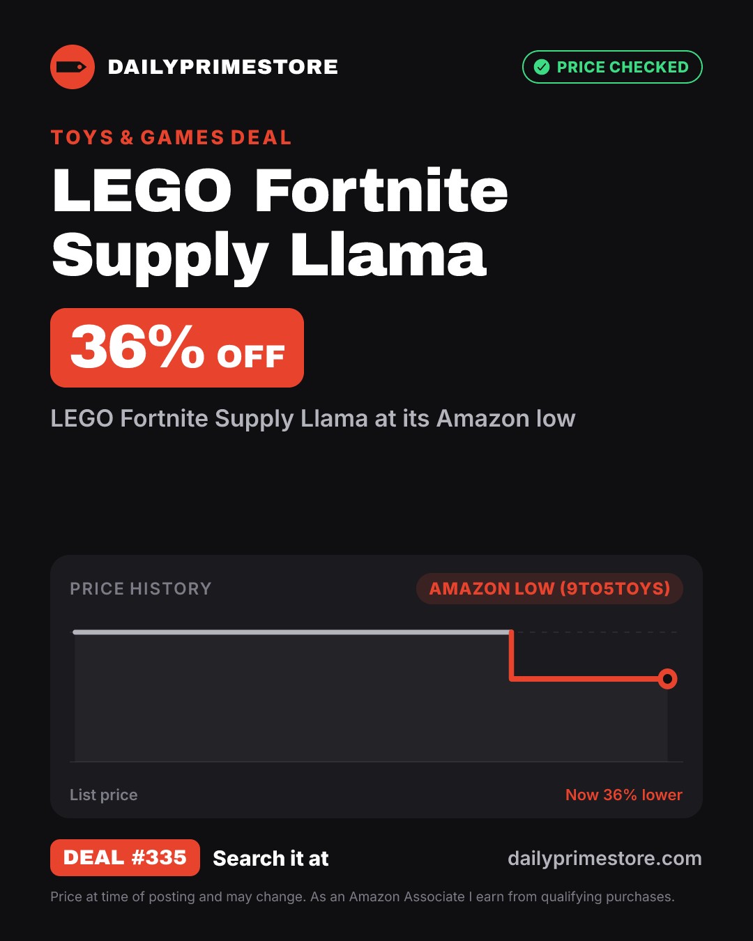 36% off: LEGO Fortnite Supply Llama