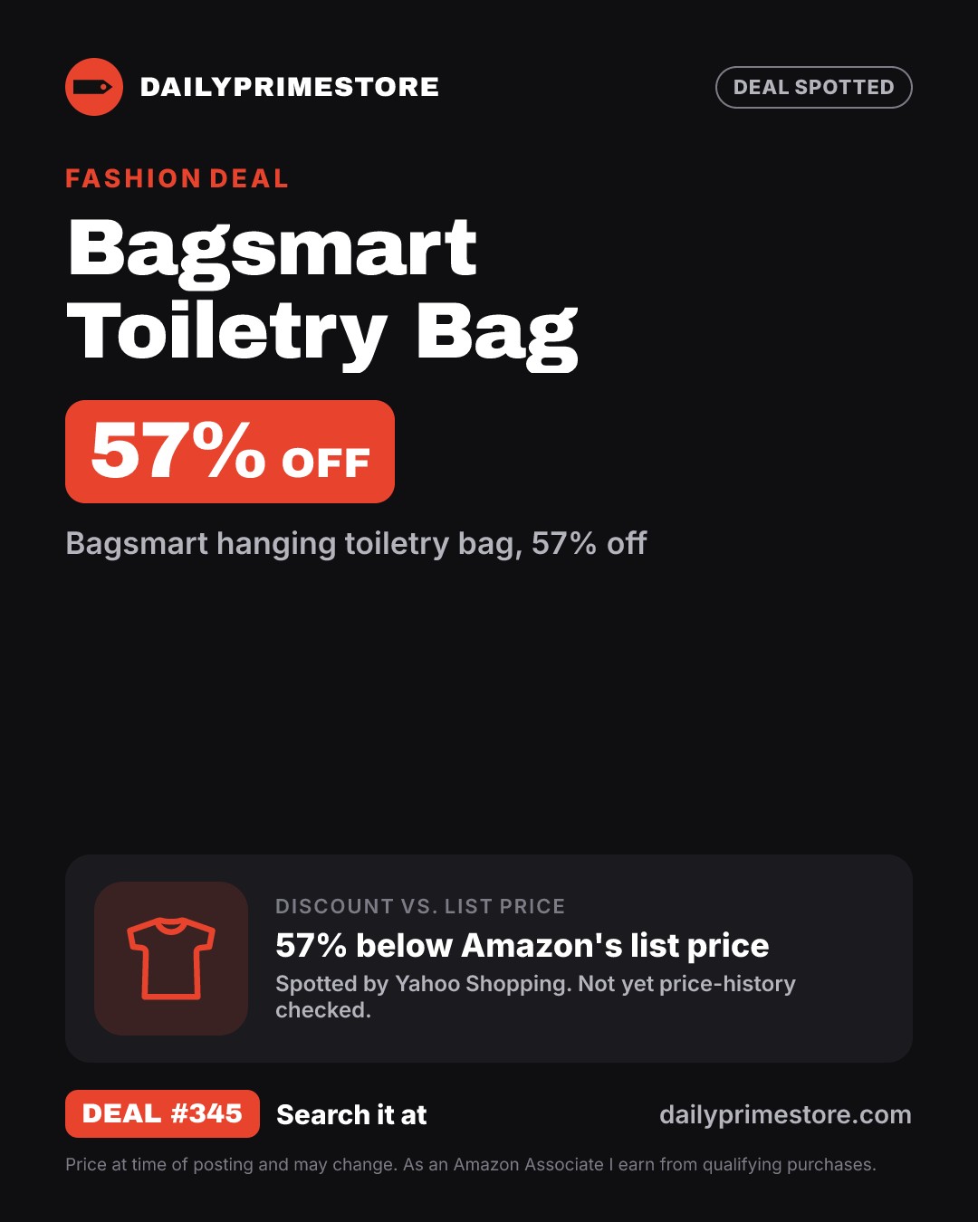 57% off: Bagsmart Toiletry Bag