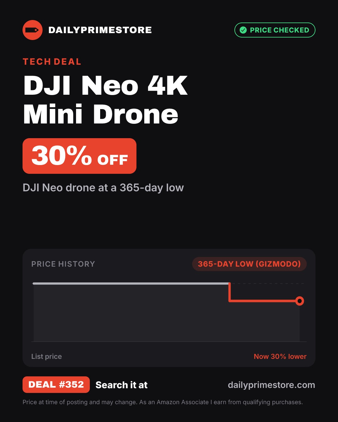 30% off: DJI Neo 4K Mini Drone