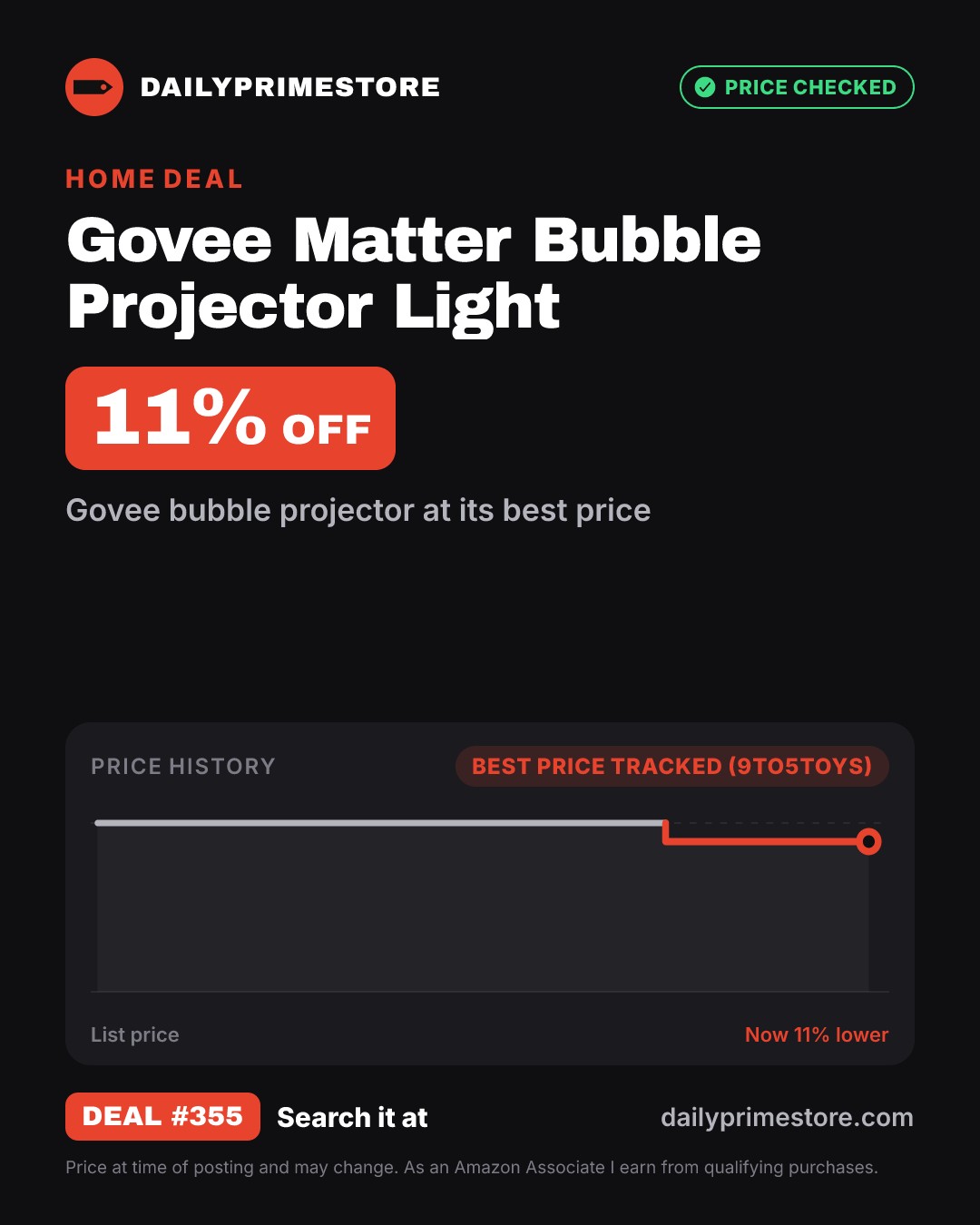 11% off: Govee Matter Bubble Projector Light
