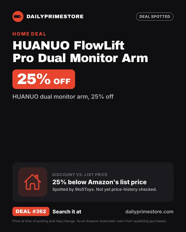 HUANUO FlowLift Pro Dual Monitor Arm