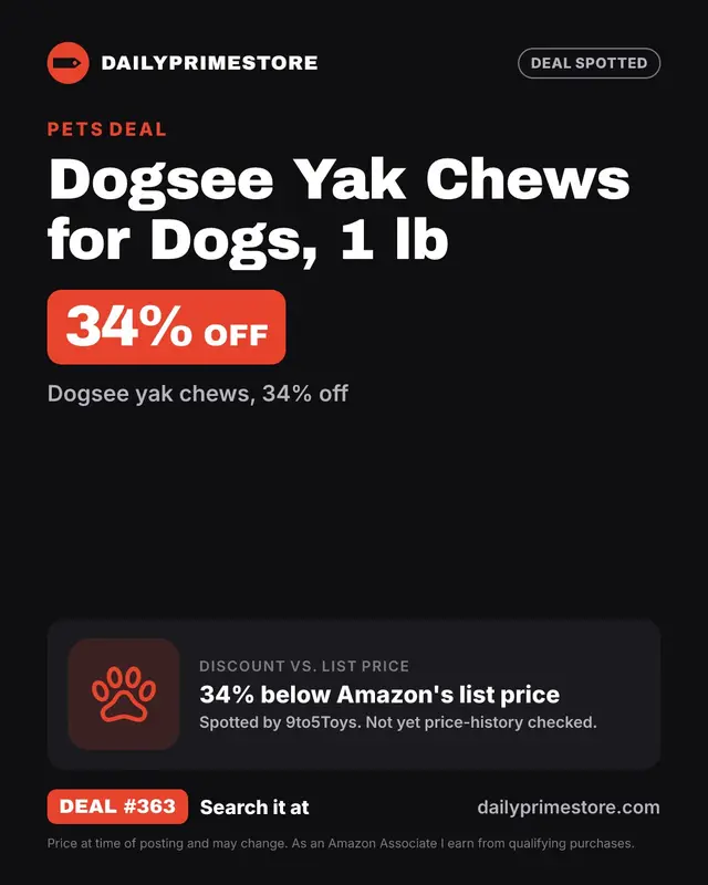 Dogsee Yak Chews for Dogs, 1 lb