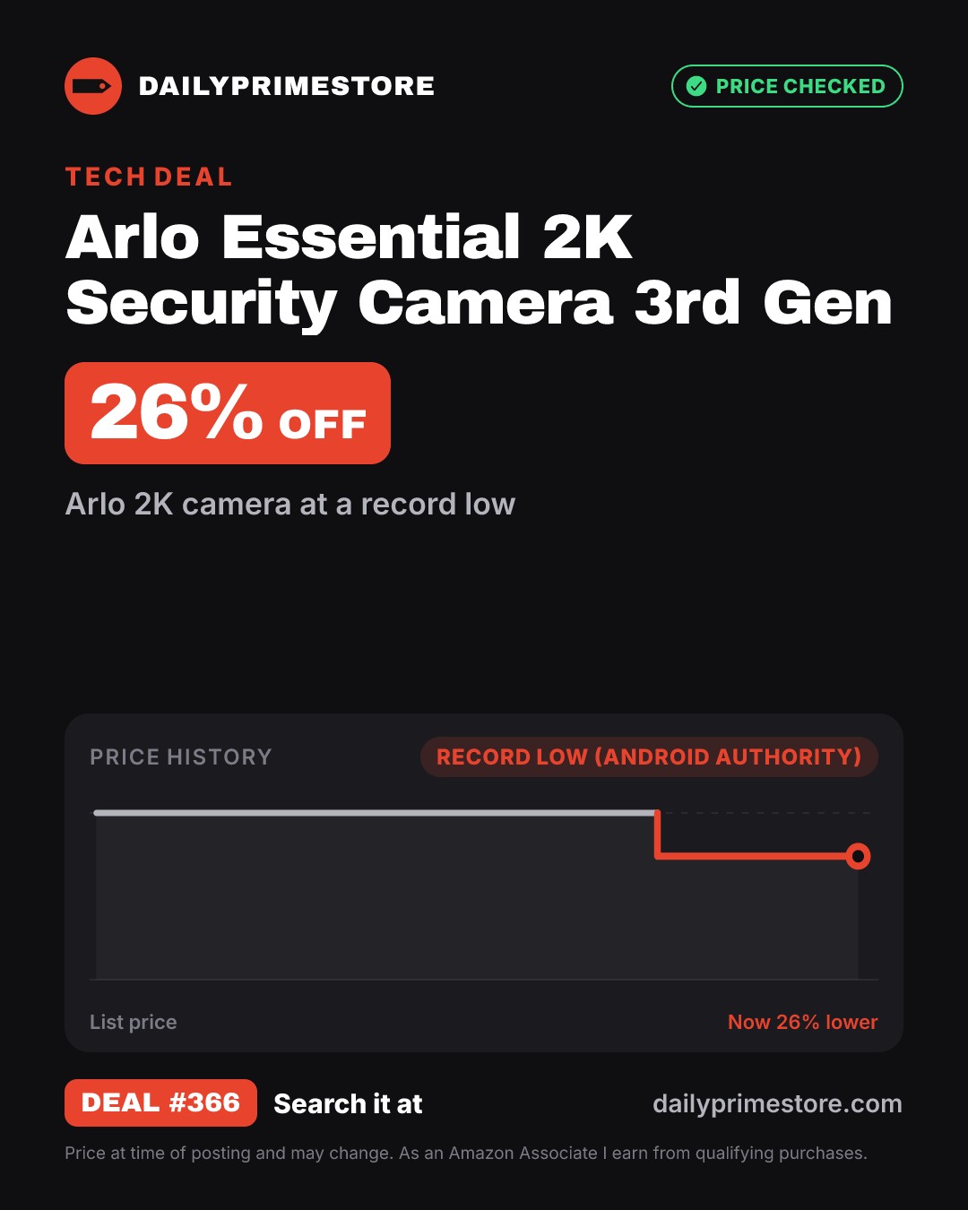 26% off: Arlo Essential 2K Security Camera 3rd Gen