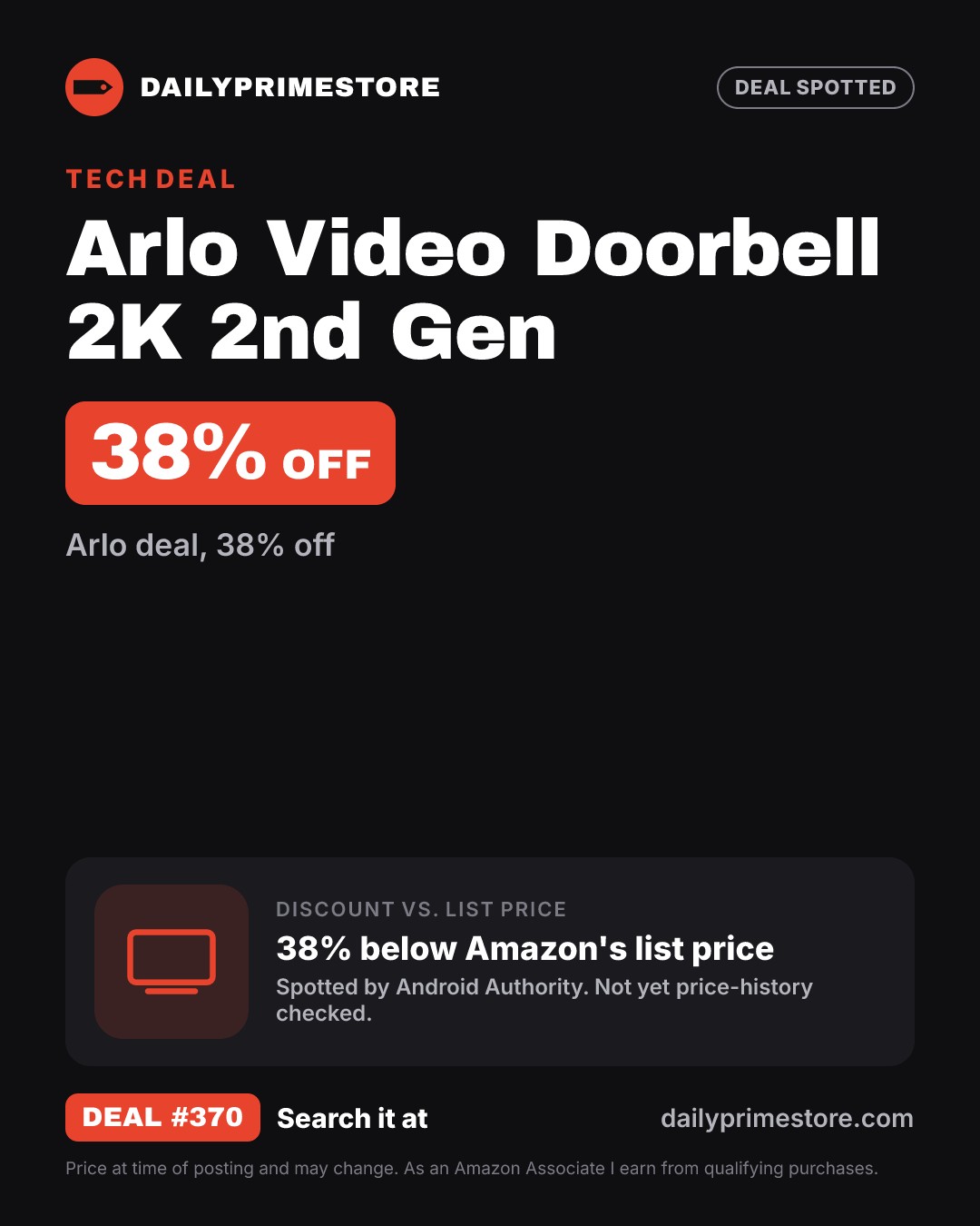 38% off: Arlo Video Doorbell 2K 2nd Gen