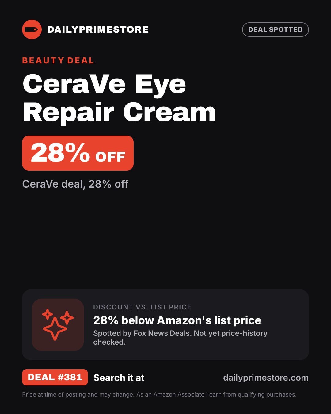 28% off: CeraVe Eye Repair Cream