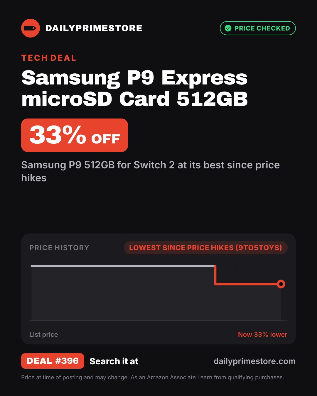 33% off: Samsung P9 Express microSD Card 512GB