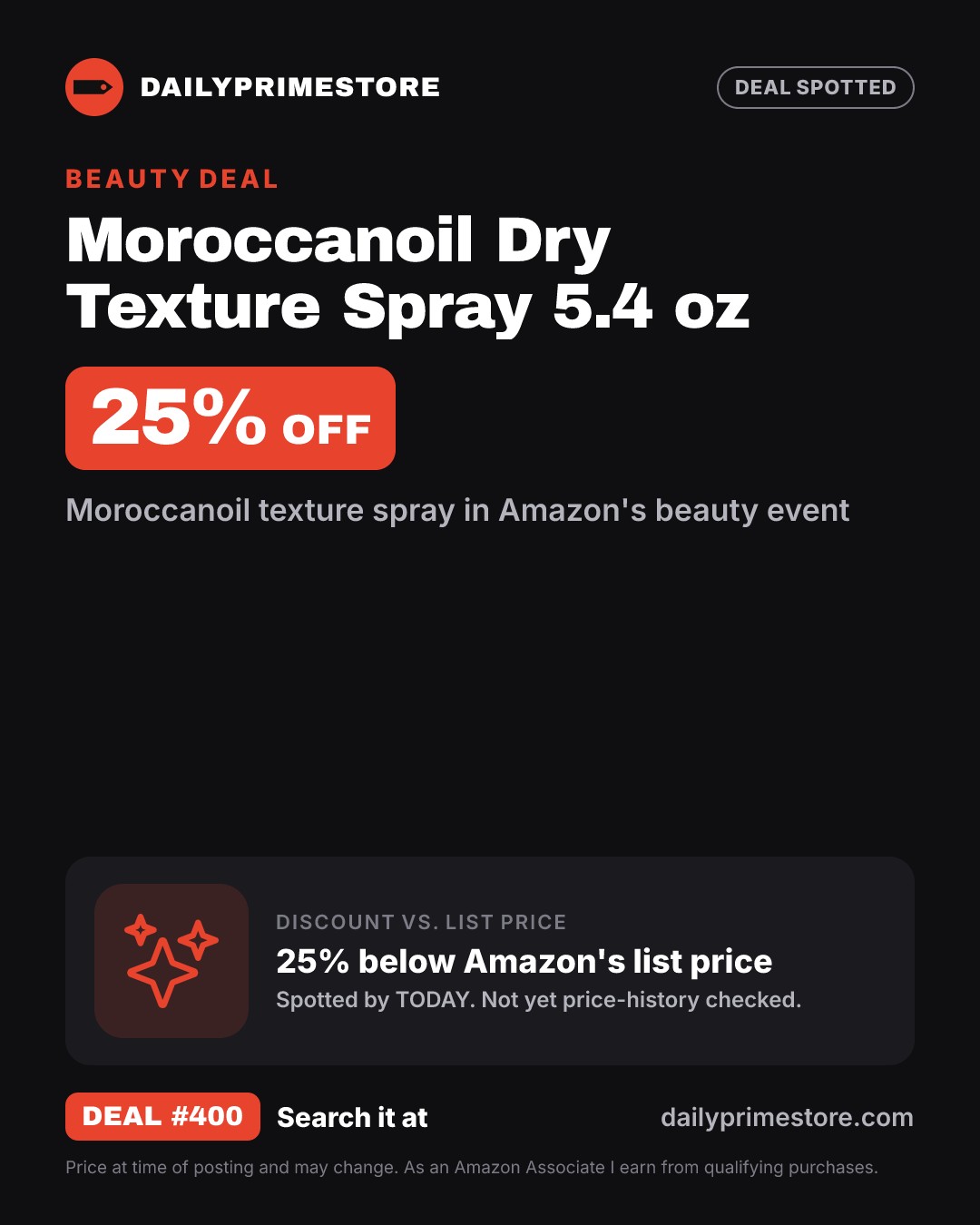 25% off: Moroccanoil Dry Texture Spray 5.4 oz