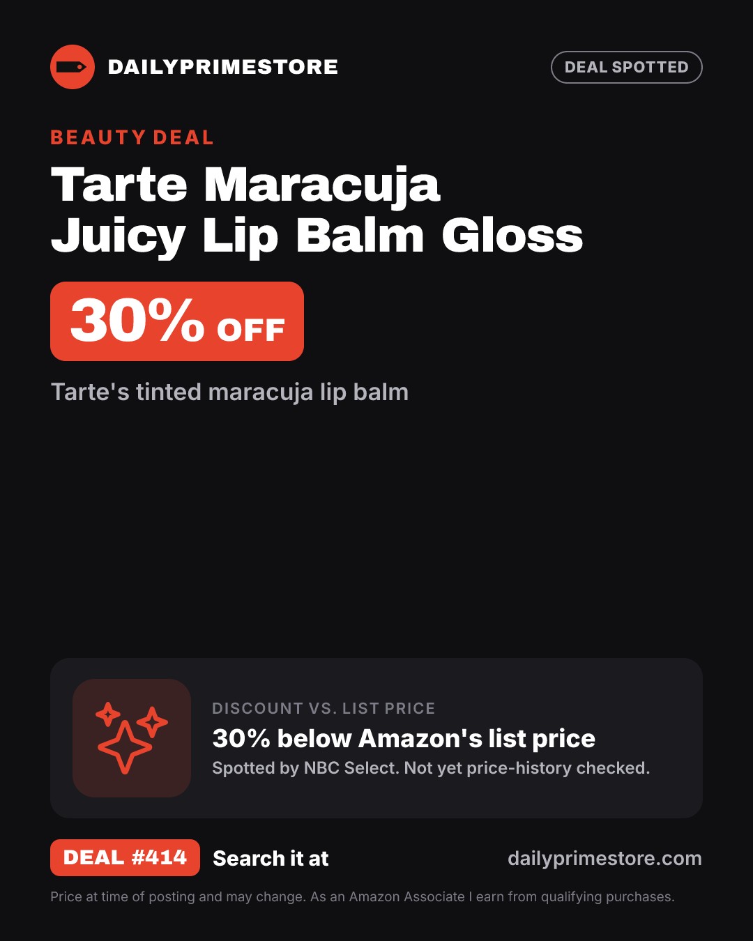 30% off: Tarte Maracuja Juicy Lip Balm Gloss