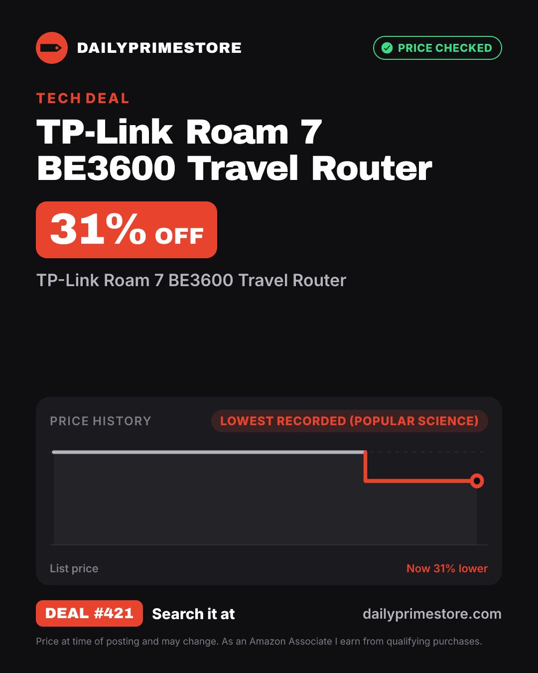 31% off: TP-Link Roam 7 BE3600 Travel Router