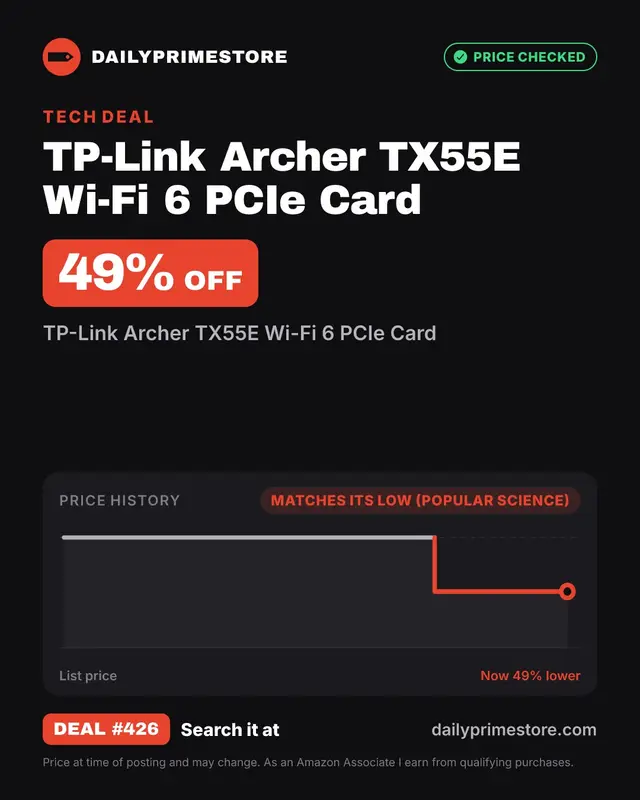 TP-Link Archer TX55E Wi-Fi 6 PCIe Card