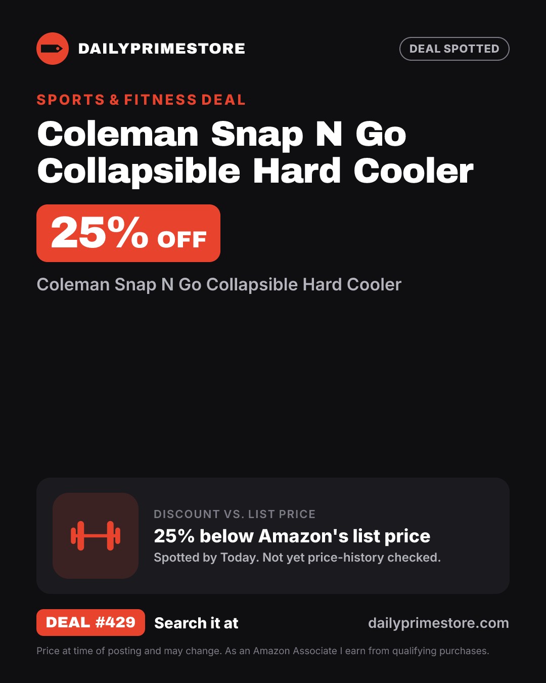 25% off: Coleman Snap N Go Collapsible Hard Cooler