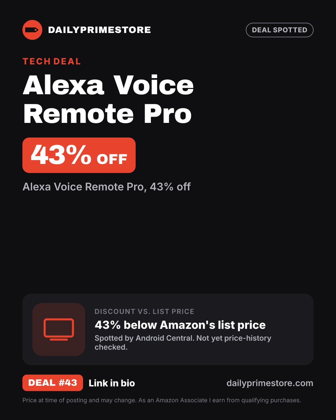 43% off: Alexa Voice Remote Pro