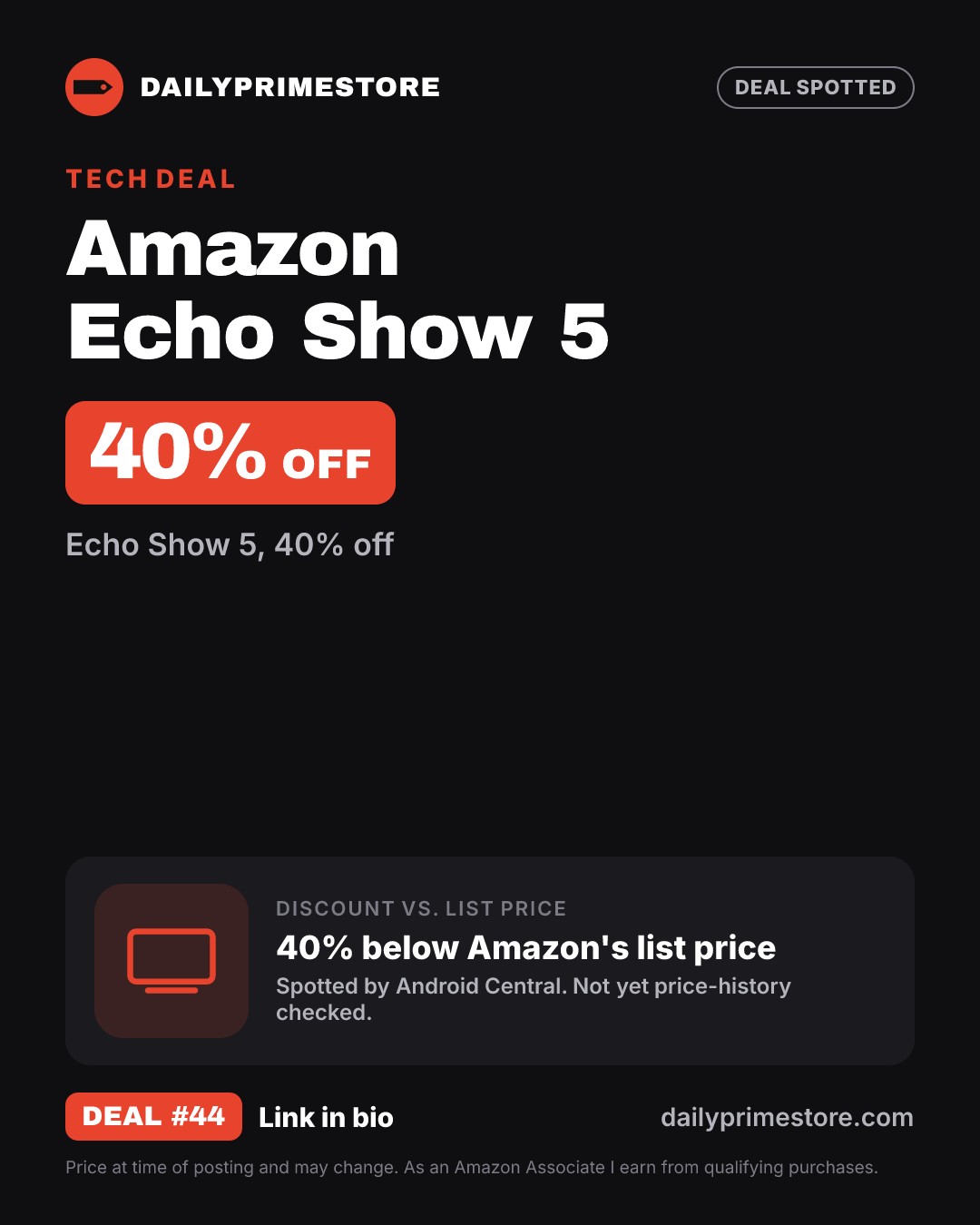 40% off: Amazon Echo Show 5