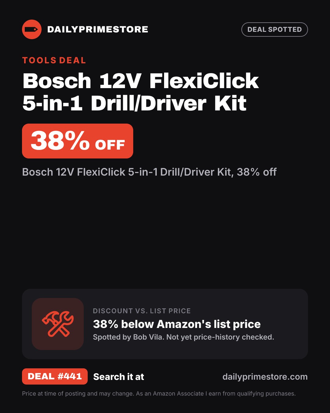 38% off: Bosch 12V FlexiClick 5-in-1 Drill/Driver Kit