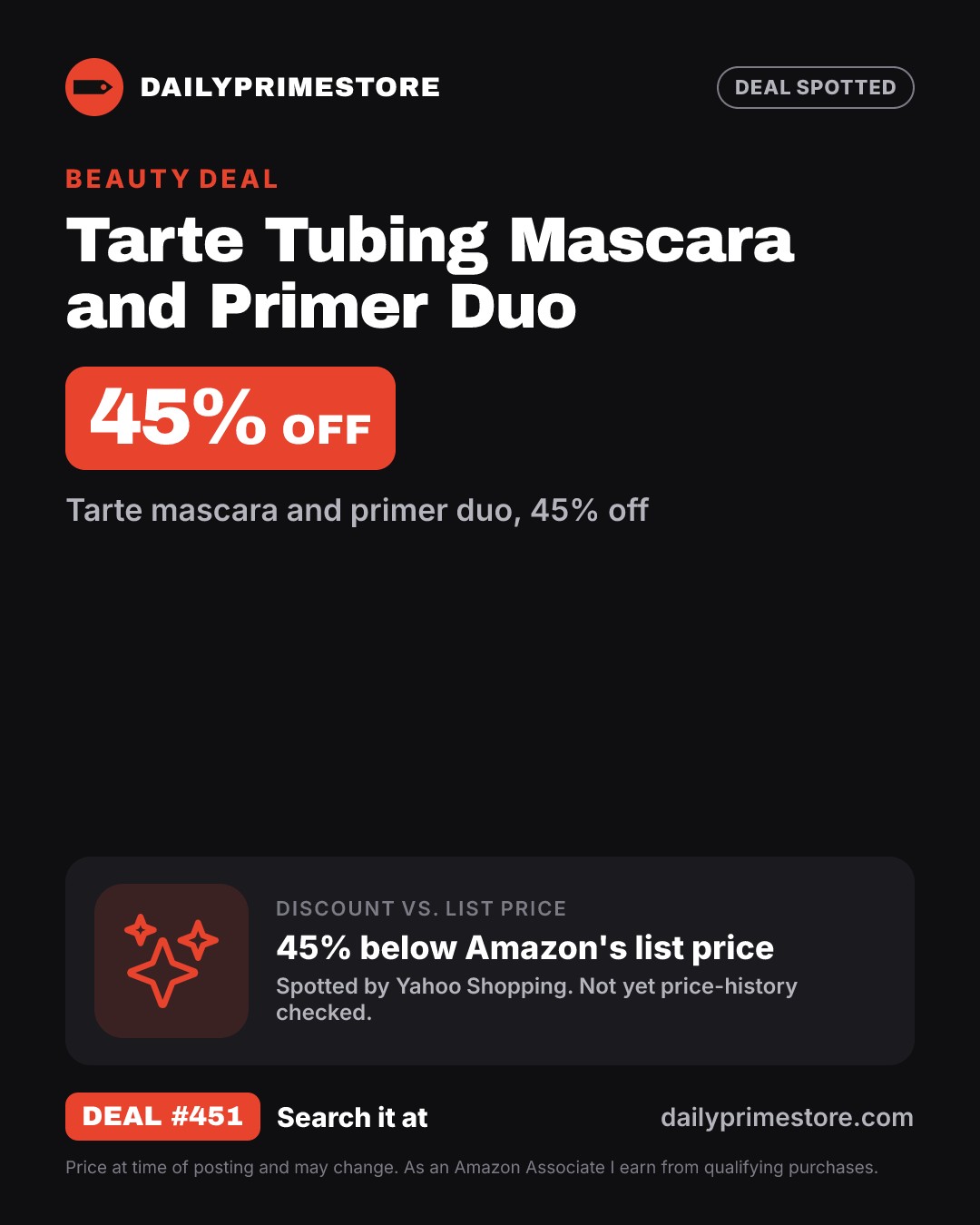 45% off: Tarte Tubing Mascara and Primer Duo
