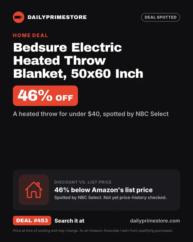 Bedsure Electric Heated Throw Blanket, 50x60 Inch