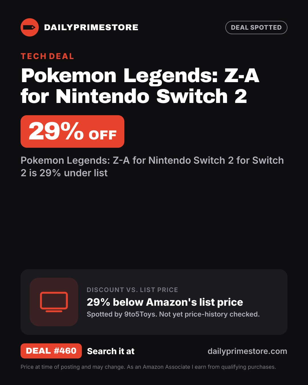 29% off: Pokemon Legends: Z-A for Nintendo Switch 2