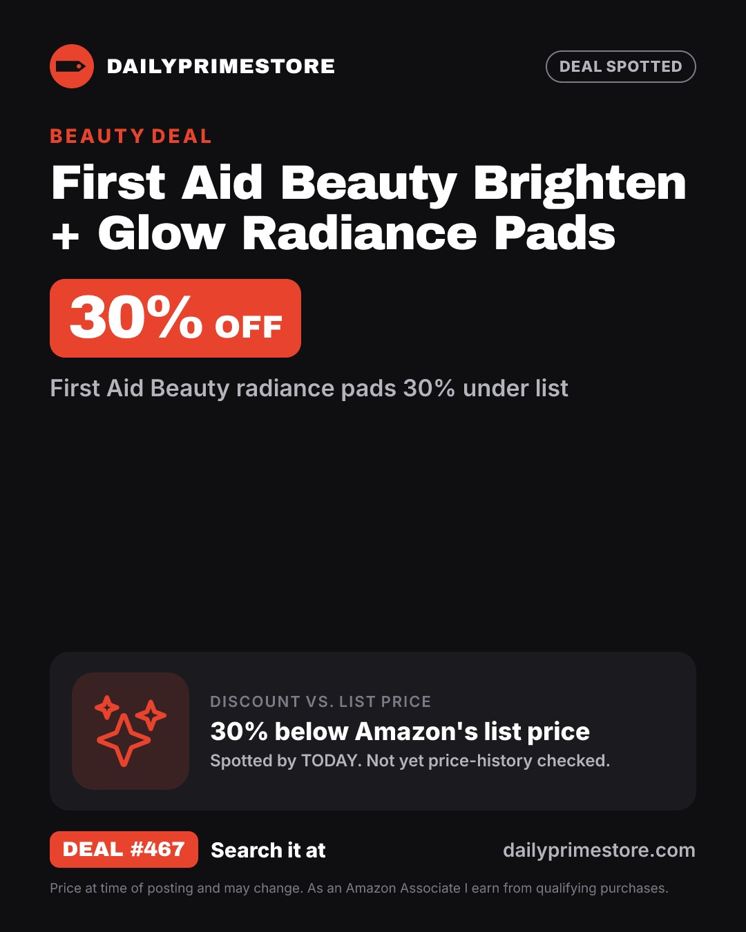 30% off: First Aid Beauty Brighten + Glow Radiance Pads