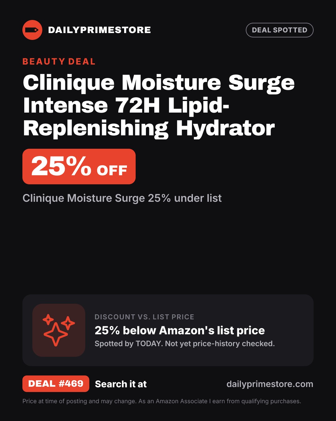 25% off: Clinique Moisture Surge Intense 72H Lipid-Replenishing Hydrator