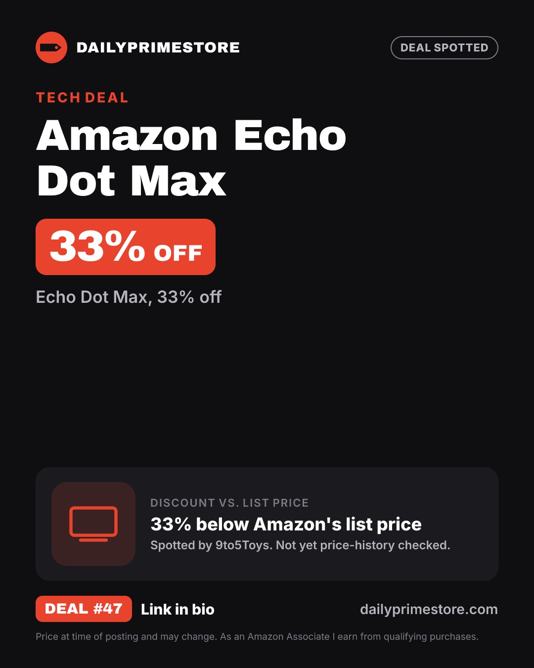 33% off: Amazon Echo Dot Max