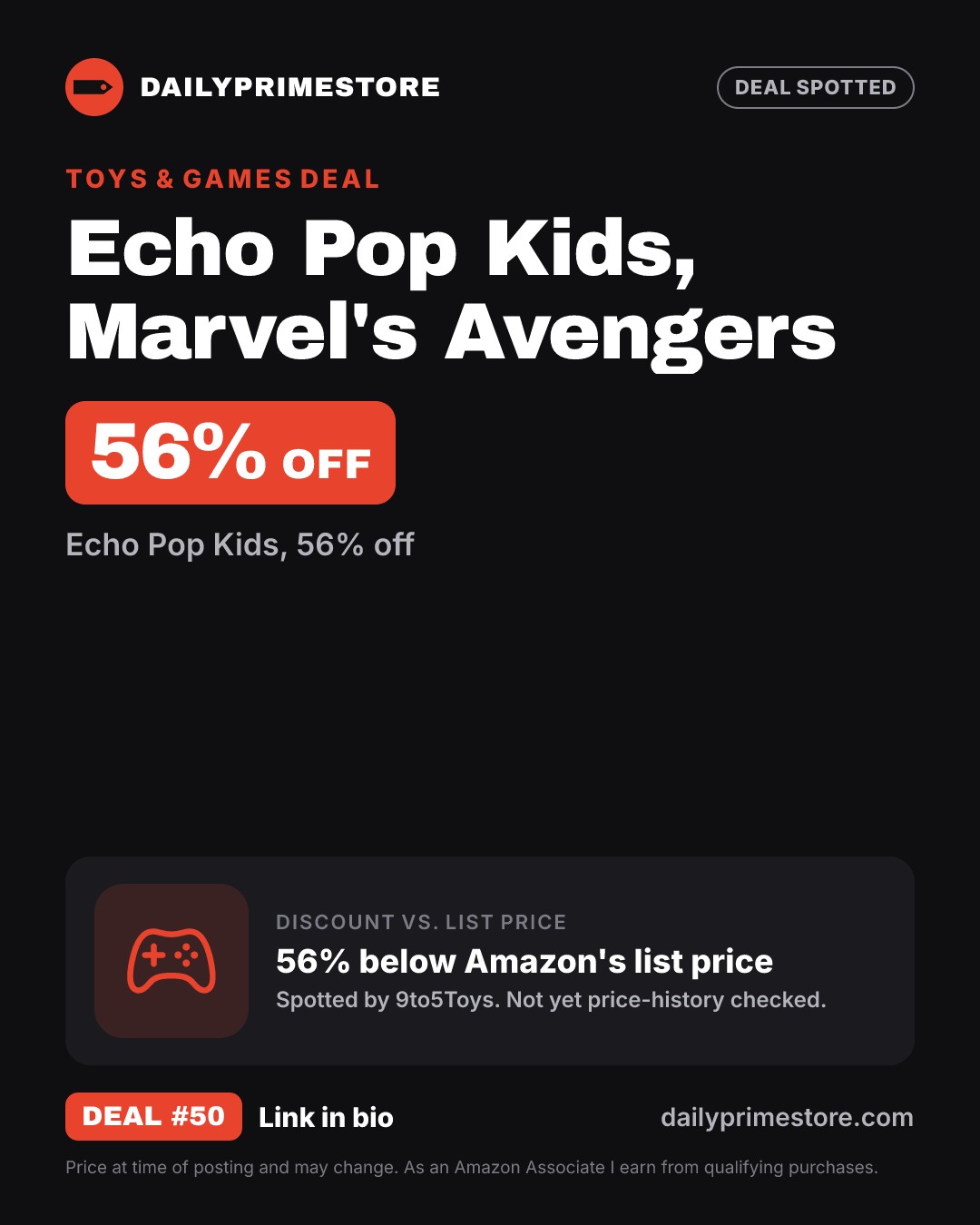 56% off: Echo Pop Kids, Marvel's Avengers