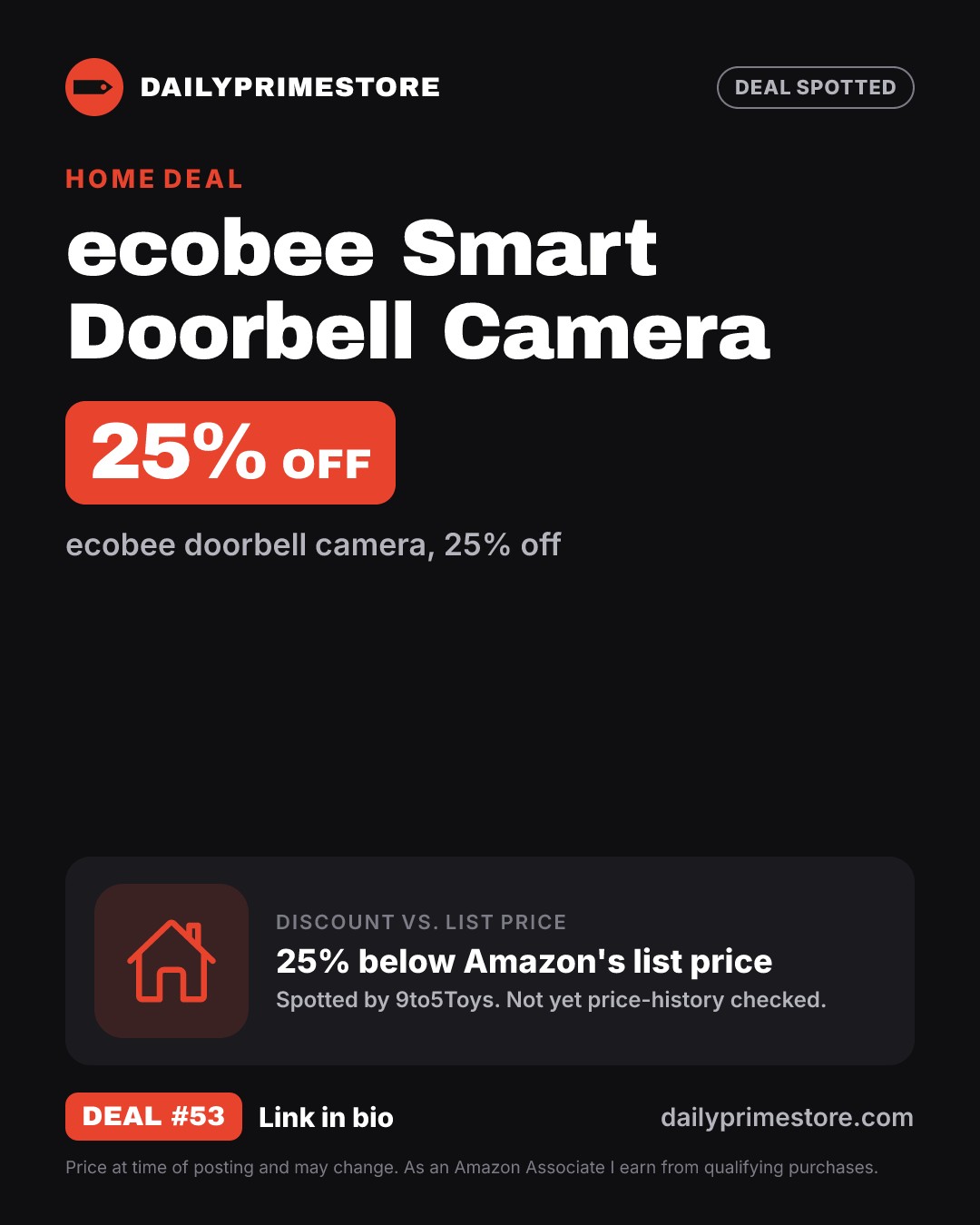 25% off: ecobee Smart Doorbell Camera