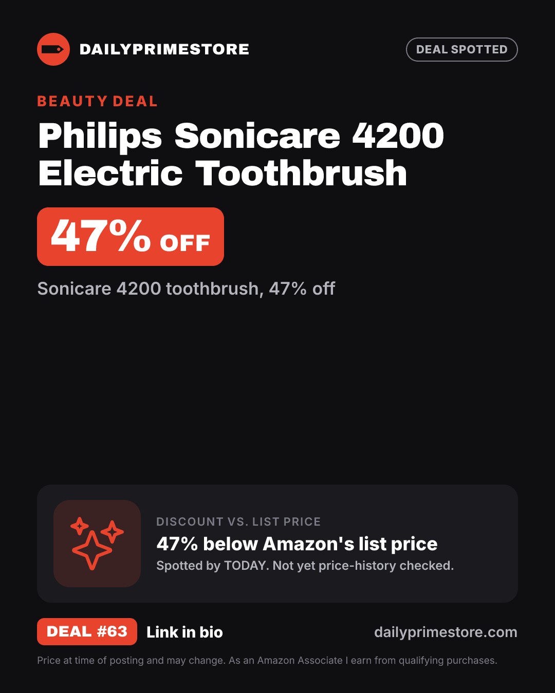 47% off: Philips Sonicare 4200 Electric Toothbrush