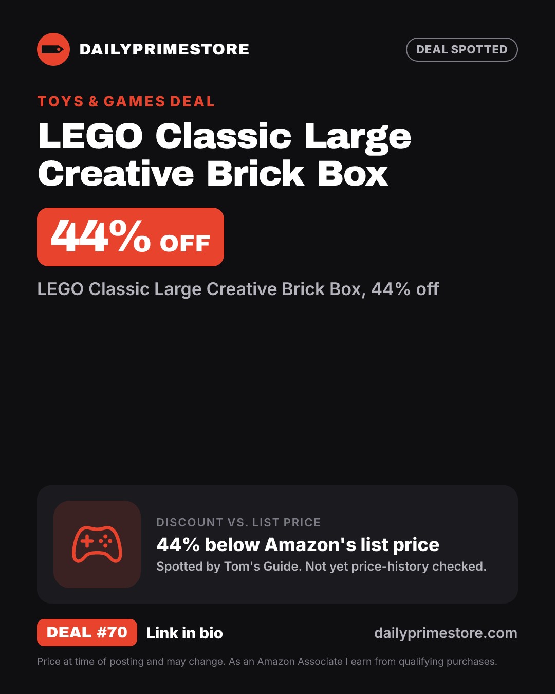 44% off: LEGO Classic Large Creative Brick Box