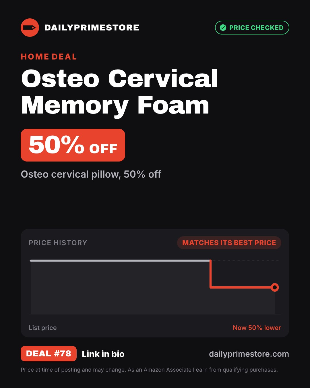 50% off: Osteo Cervical Memory Foam Pillow