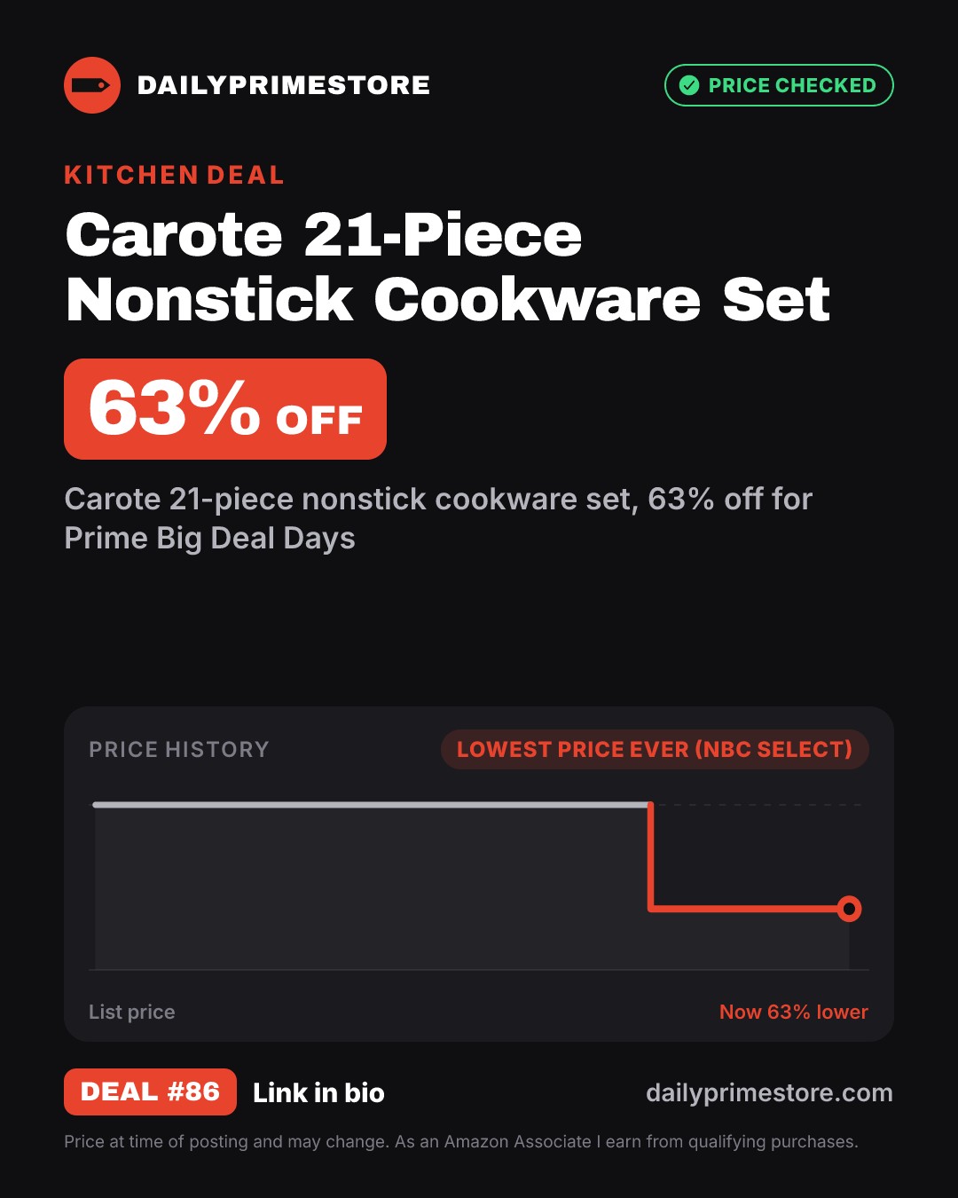 63% off: Carote 21-Piece Nonstick Cookware Set