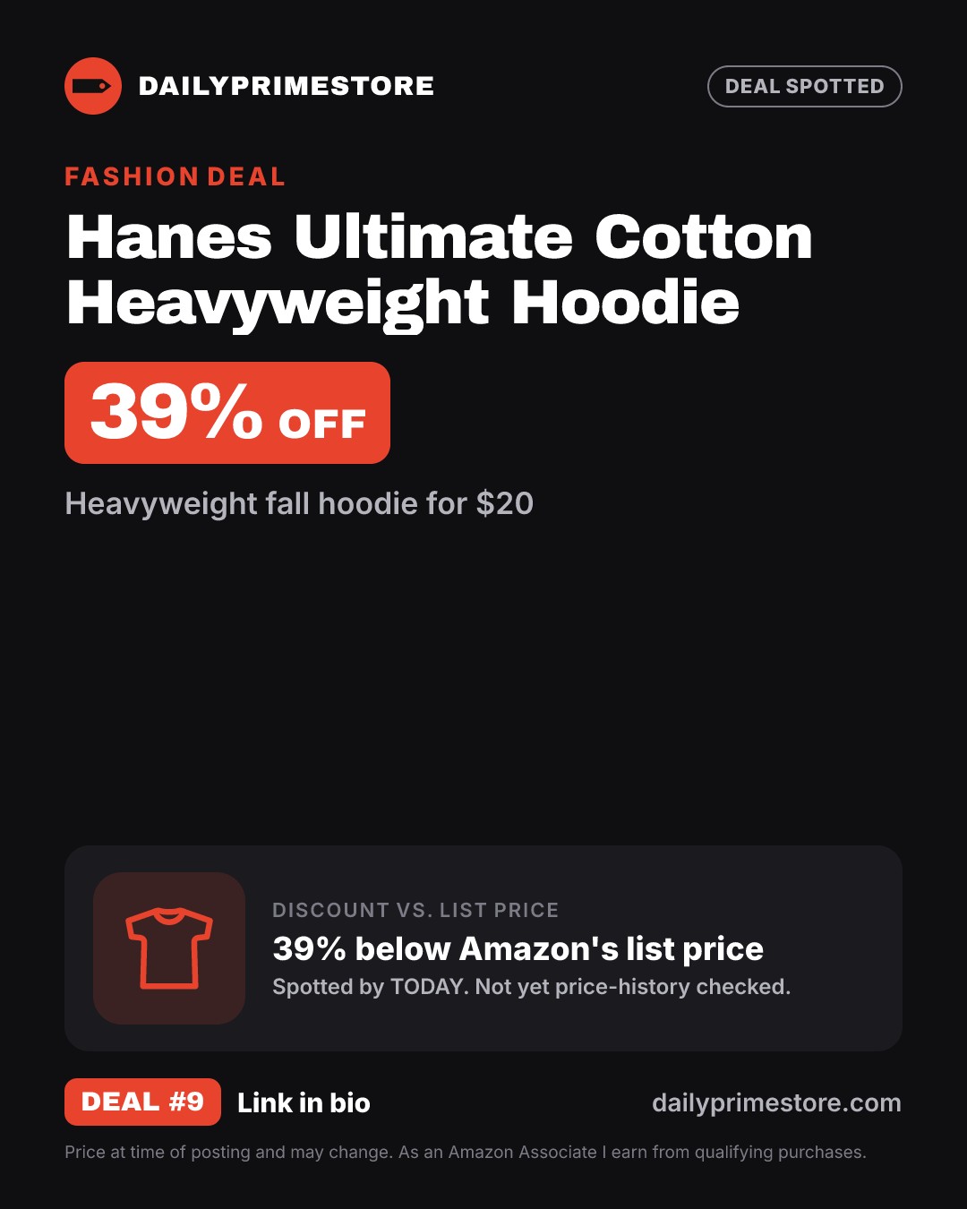 39% off: Hanes Ultimate Cotton Heavyweight Hoodie