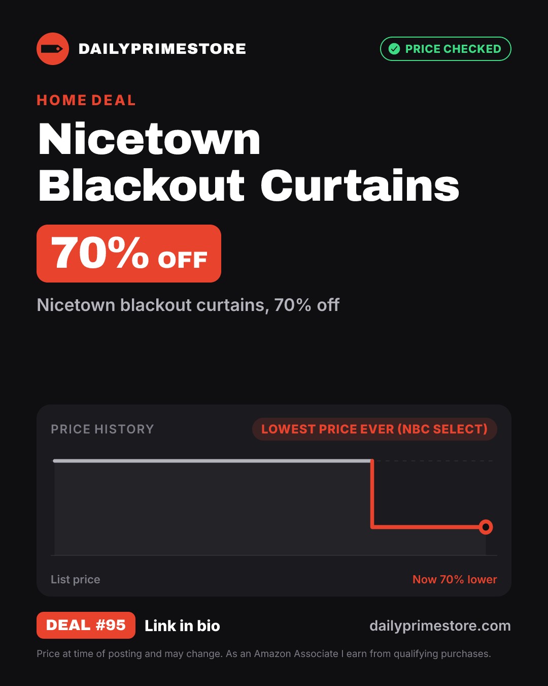 70% off: Nicetown Blackout Curtains
