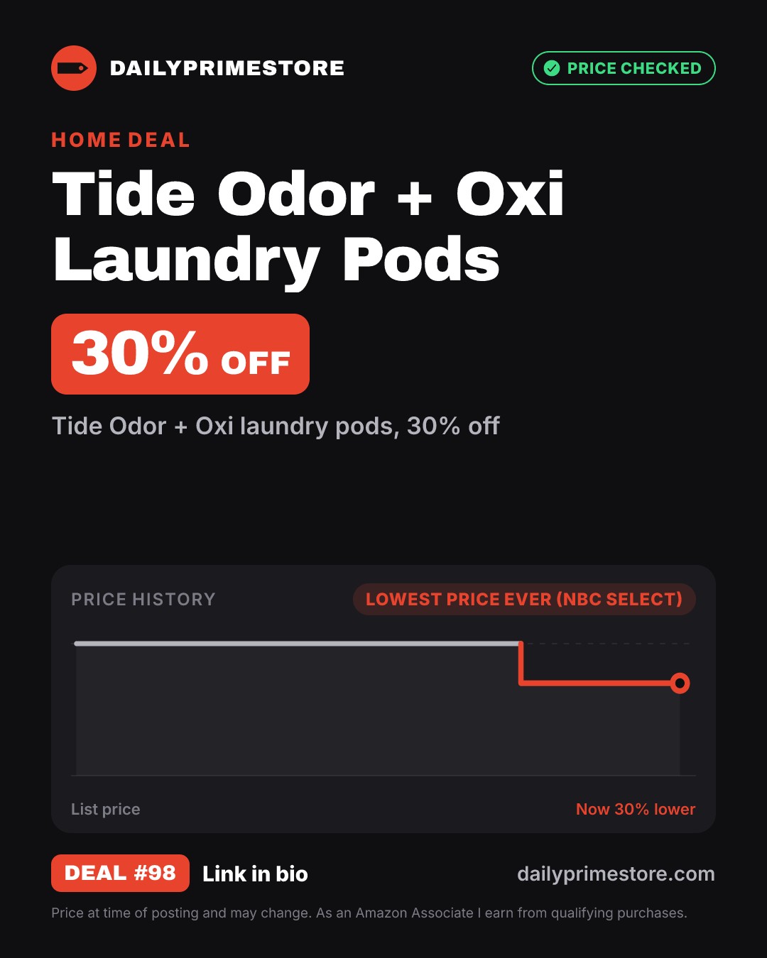 30% off: Tide Odor + Oxi Laundry Pods